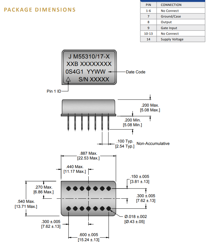 QPL振蕩器MIL-PRF-55310/17精準定時尺寸 QPL振蕩器MIL-PRF-55310/17精準定時尺寸