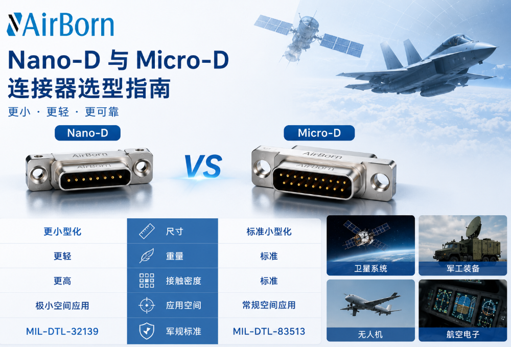 AirBorn Nano-D與Micro-D連接器選型指南