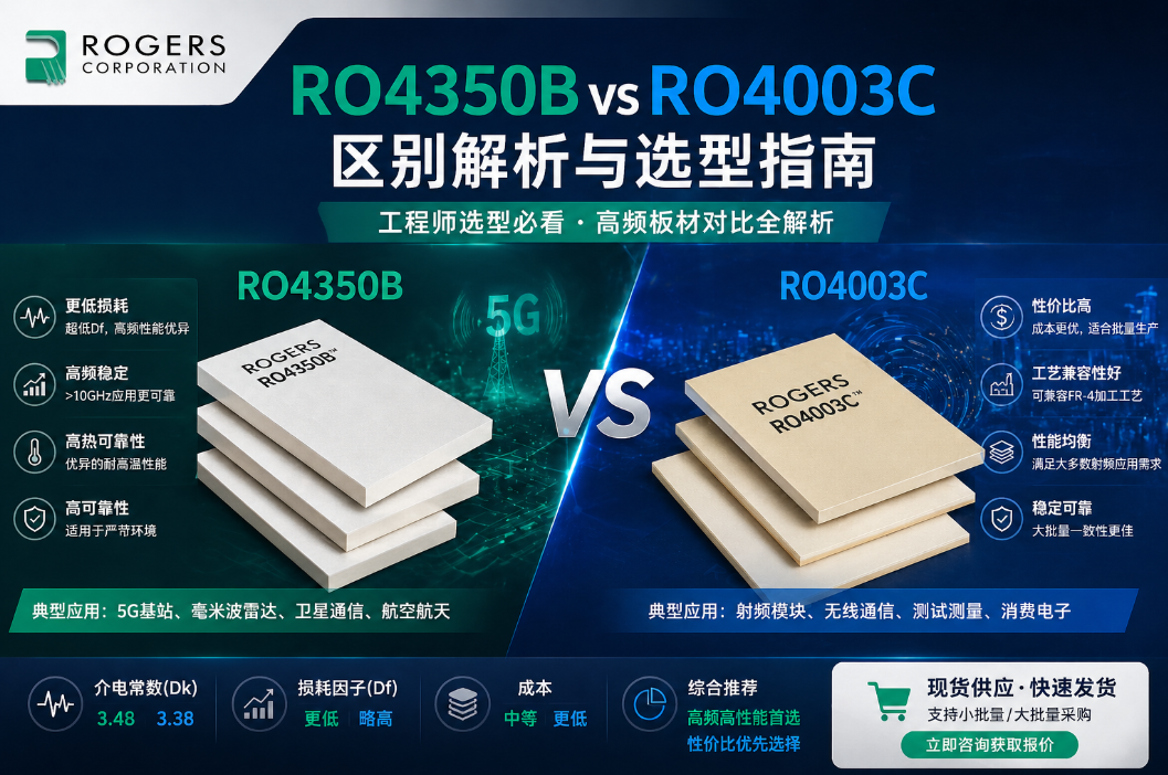 Rogers板材 RO4350B vs RO4003C區別